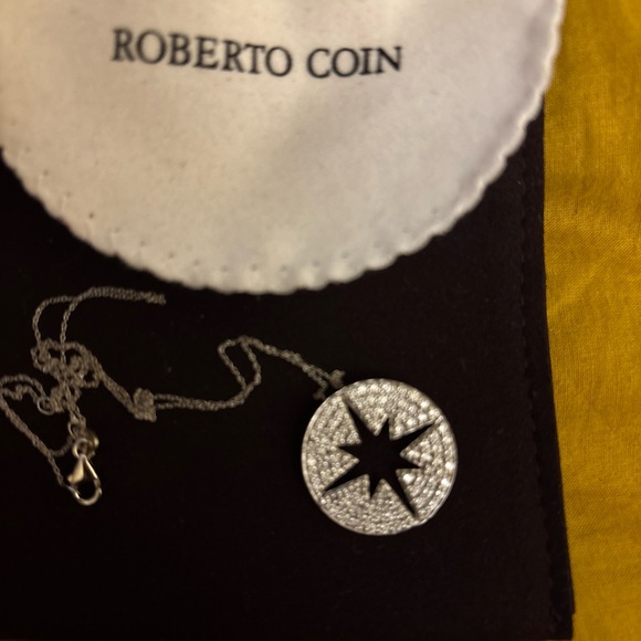 Roberto Coin Black and Silver Starburst Necklace - Picture 1 of 3